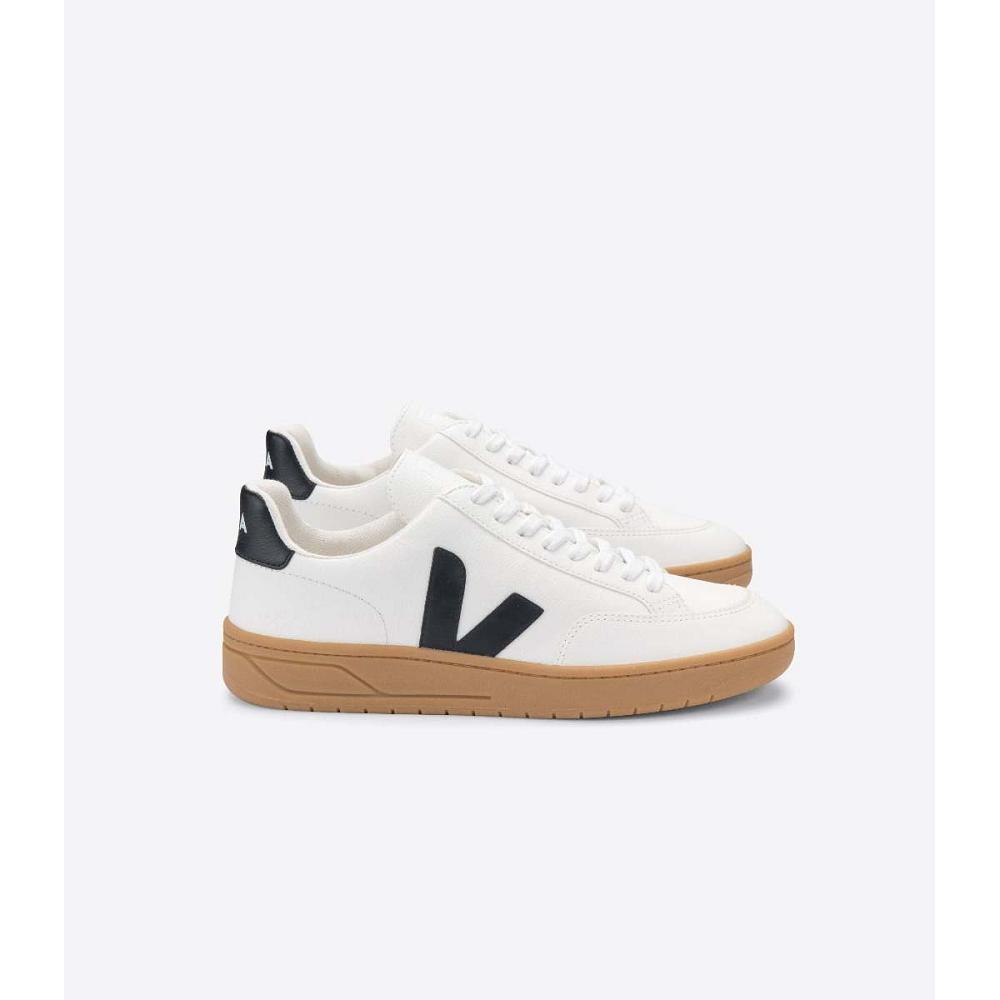 Veja V-12 LEATHER Joggesko Dame White/Black | NO 667CTV